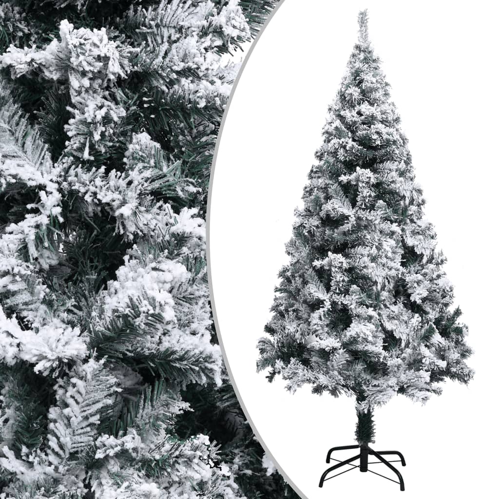 Künstlicher Weihnachtsbaum Mit Schnee Grün 150 Cm Pvc Grün Und Weiß