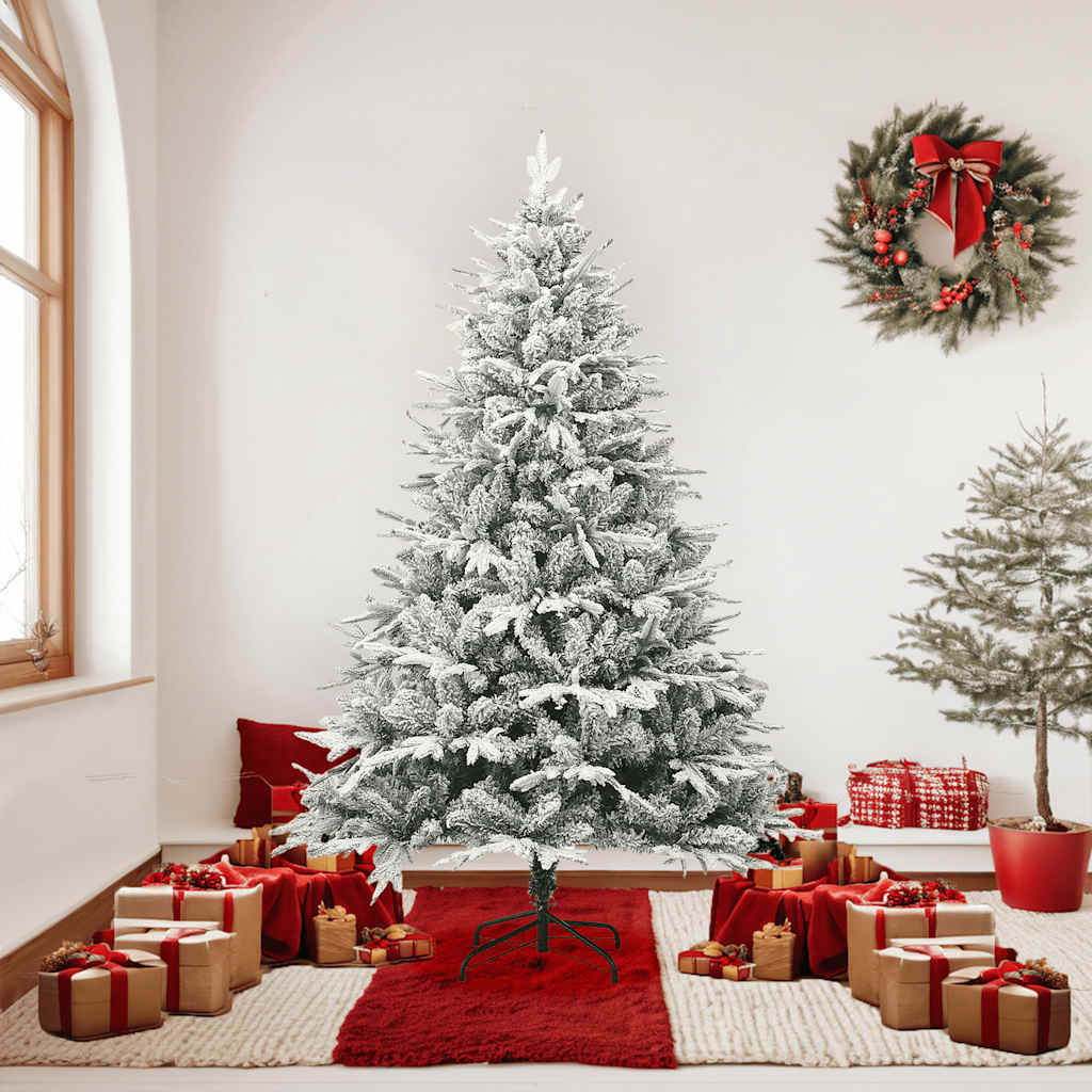 Künstlicher Weihnachtsbaum Beschneit Grün 180 Cm Pvc Pe