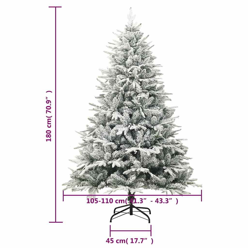Künstlicher Weihnachtsbaum Beschneit Grün 180 Cm Pvc Pe