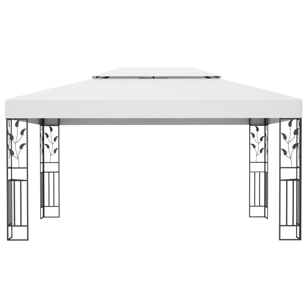 Pavillon Mit Doppeldach & Led-Lichterkette 3X4 M