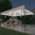 Pavillon Mit Doppeldach & Led-Lichterkette 3X4 M