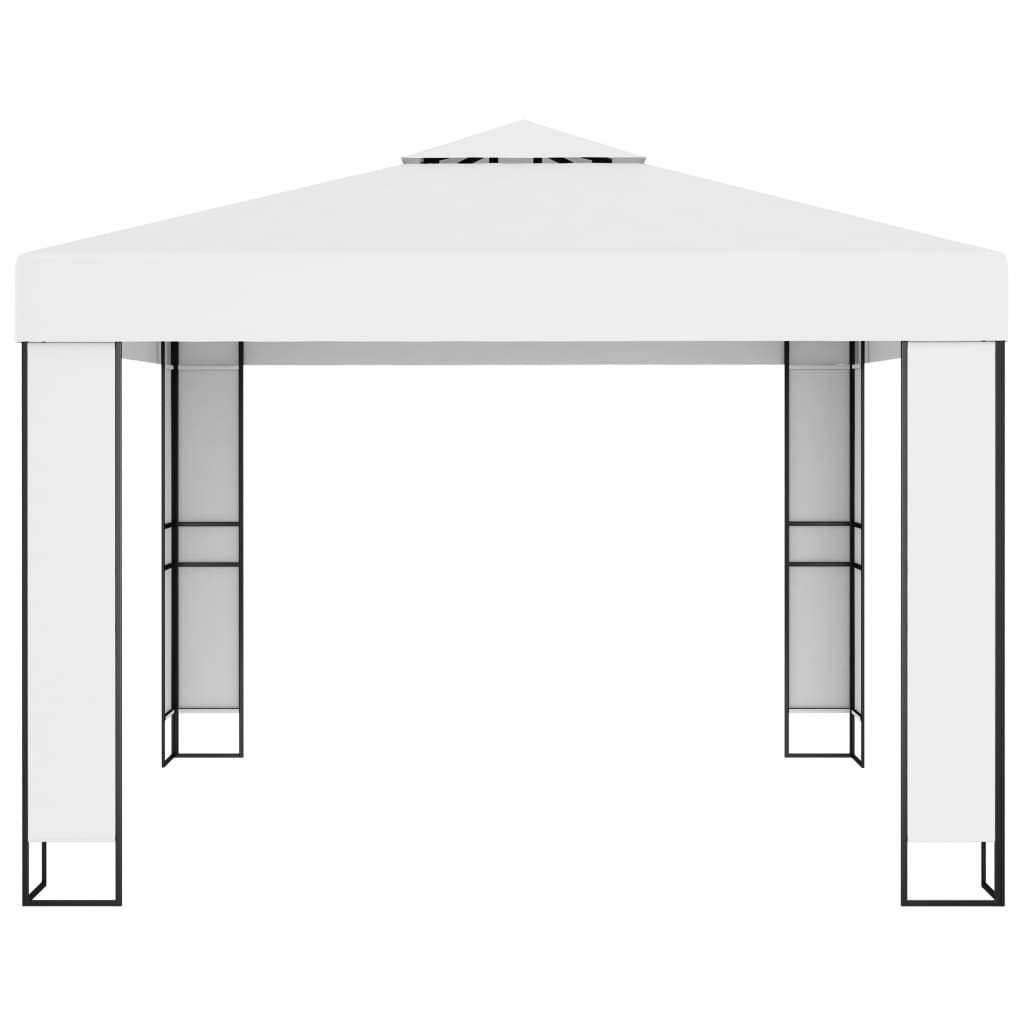Pavillon Mit Doppeldach & Led-Lichterkette 3X3 M