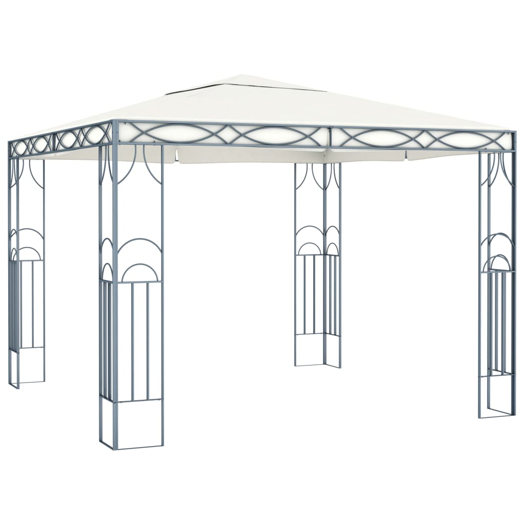 Pavillon Mit Led-Lichterkette Weiß