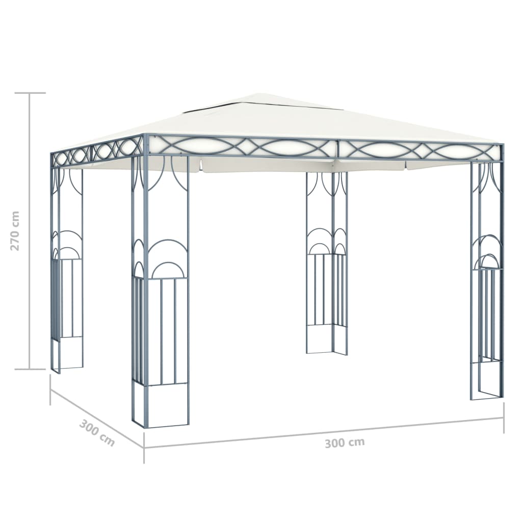 Pavillon Mit Led-Lichterkette Weiß