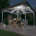 Pavillon Mit Led-Lichterkette 300X300 Cm Weiß Aluminium