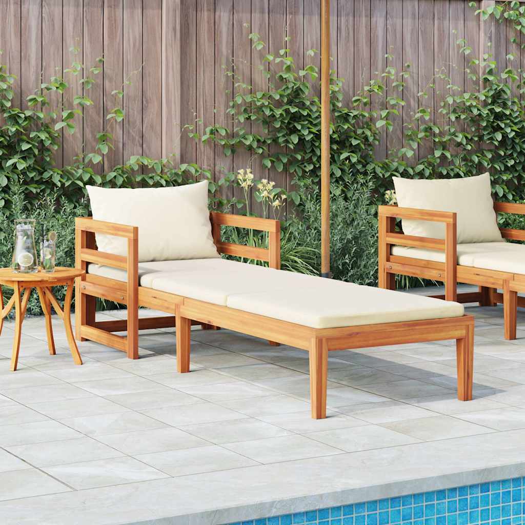 2-Tlg. Garten-Lounge-Set Mit Kissen Akazienholz