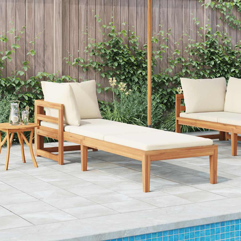 2-Tlg. Garten-Lounge-Set Mit Kissen Akazienholz