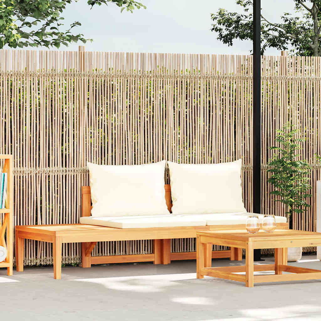 2-Tlg. Garten-Lounge-Set Mit Kissen Akazienholz