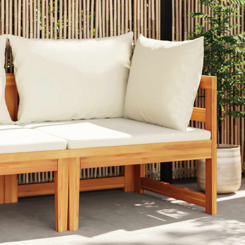 2-Tlg. Garten-Lounge-Set Mit Kissen Akazienholz