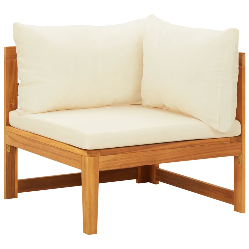 2-Tlg. Garten-Lounge-Set Mit Kissen Akazienholz