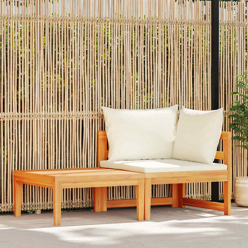 2-Tlg. Garten-Lounge-Set Mit Kissen Akazienholz