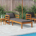 2-Tlg. Garten-Lounge-Set Mit Kissen Akazienholz