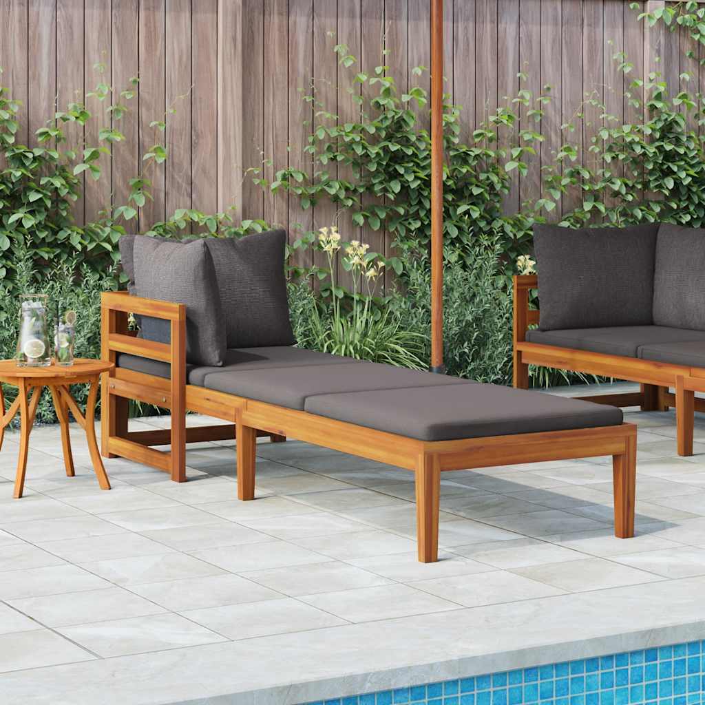 2-Tlg. Garten-Lounge-Set Mit Kissen Akazienholz