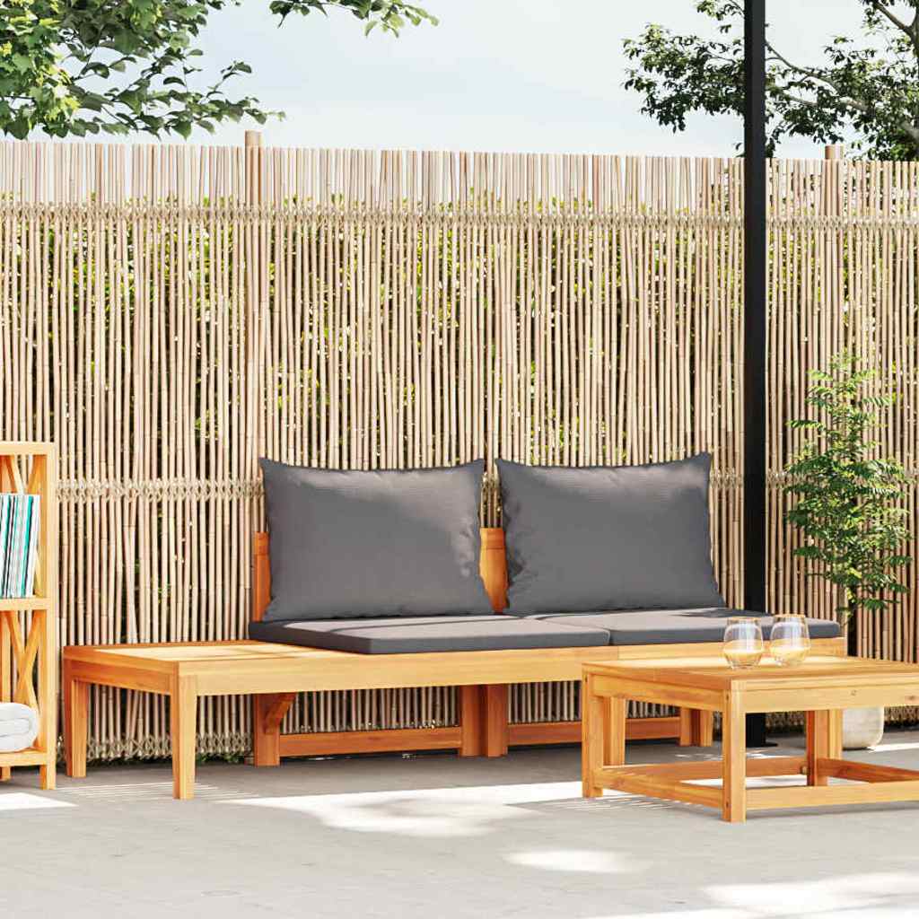 2-Tlg. Garten-Lounge-Set Mit Kissen Akazienholz