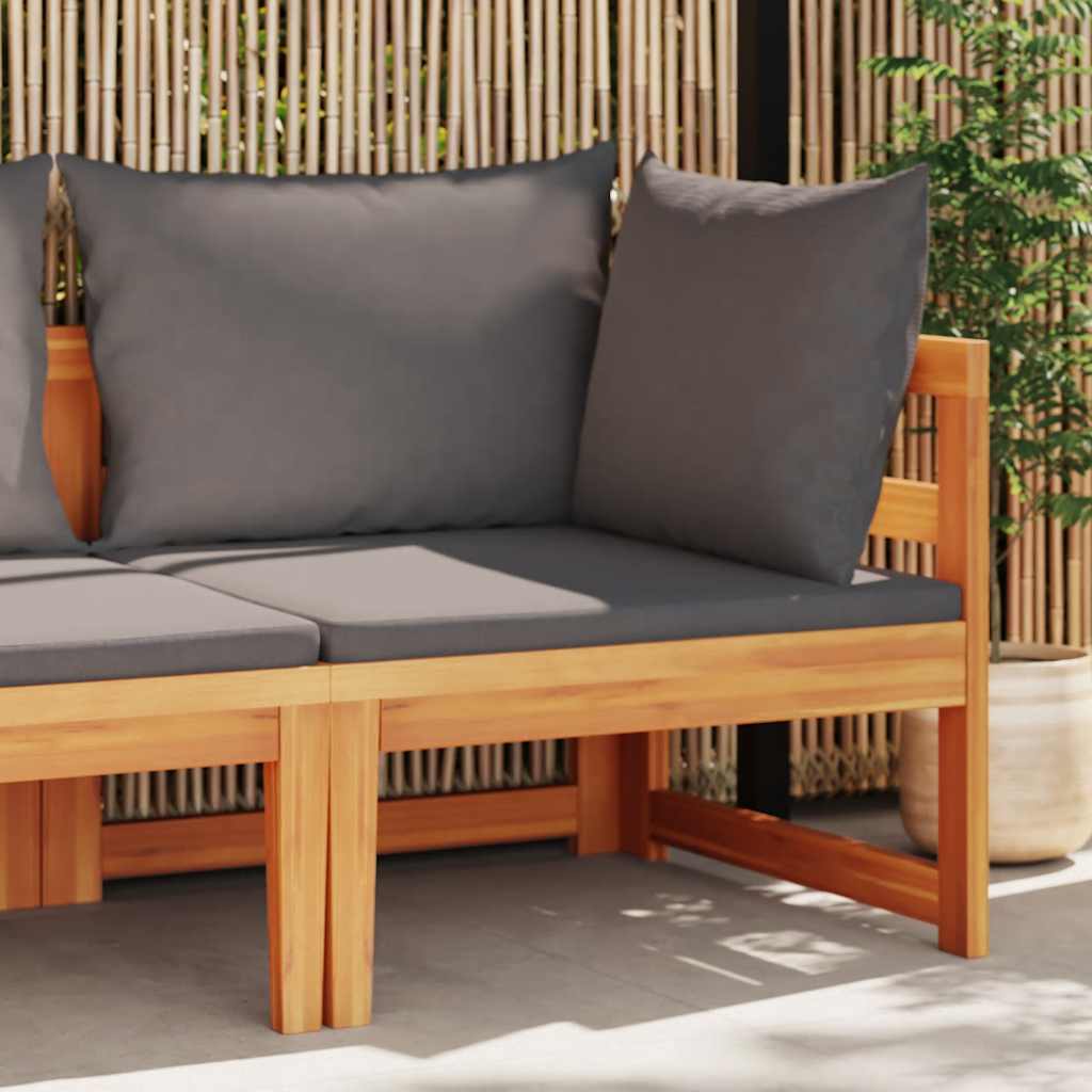 2-Tlg. Garten-Lounge-Set Mit Kissen Akazienholz