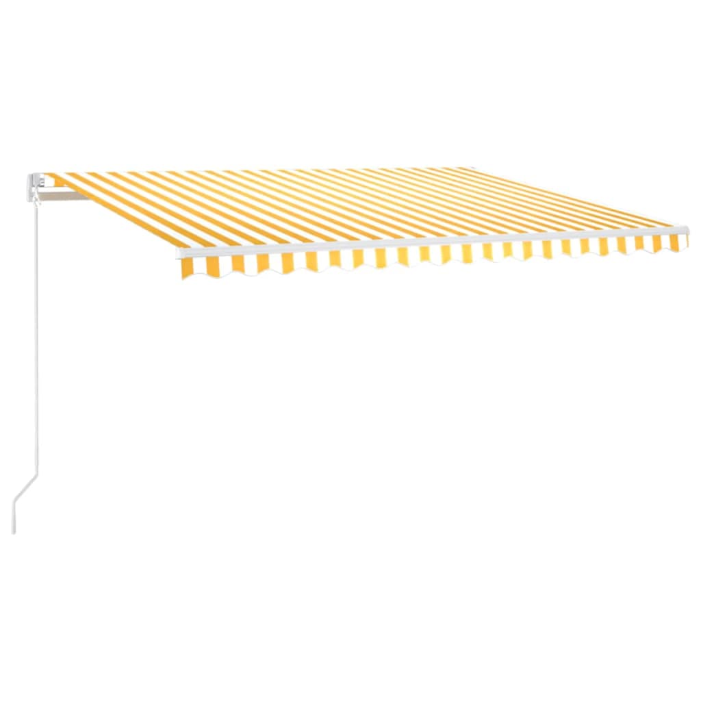 Markise Manuell Einziehbar Mit Led Und Weiß Gelb