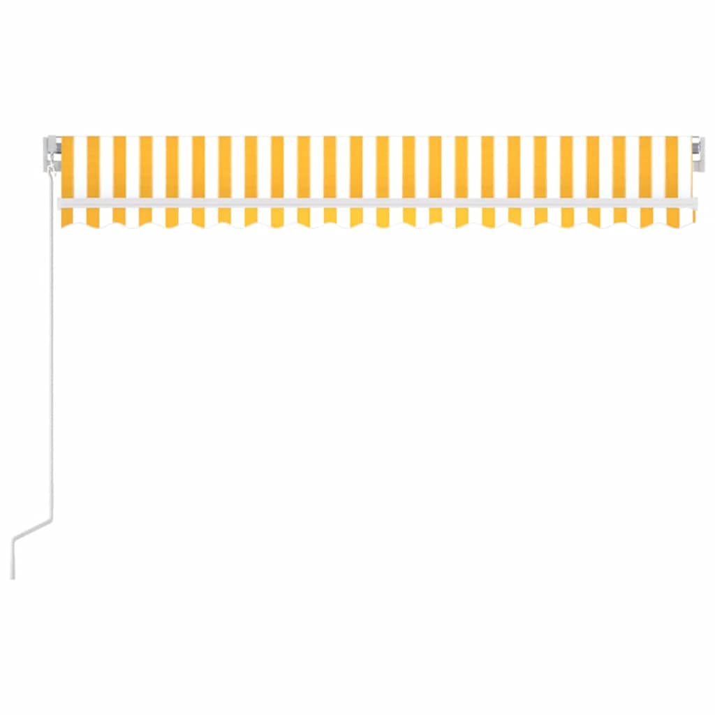 Markise Manuell Einziehbar Mit Led Und Weiß Gelb