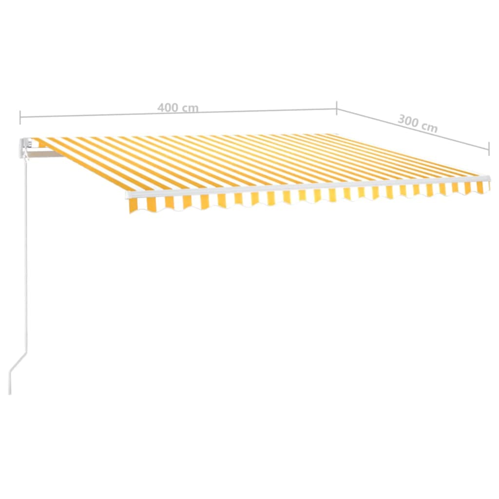 Markise Manuell Einziehbar Mit Led Und Weiß Gelb
