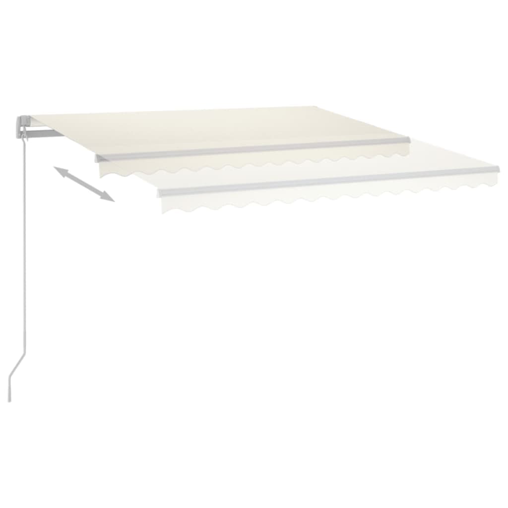 Markise Manuell Einziehbar Mit Led Creme
