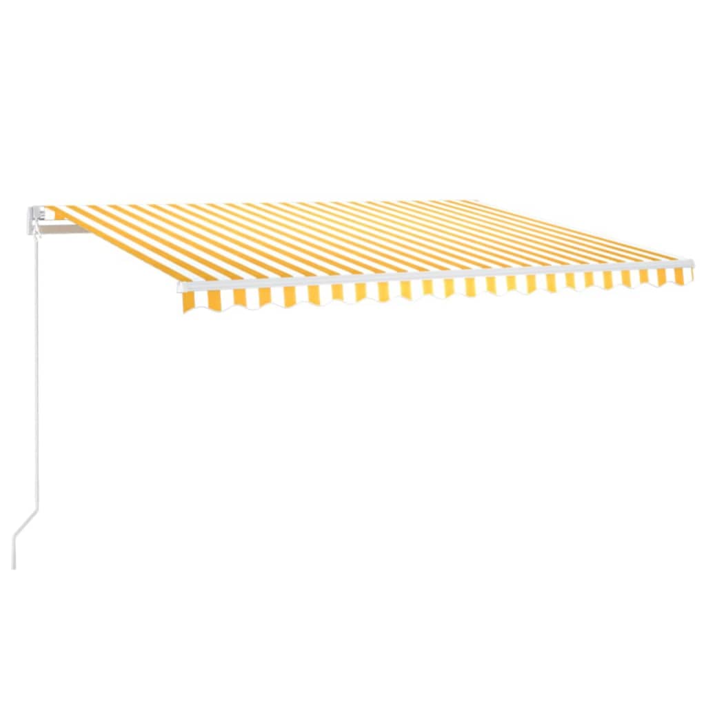 Markise Manuell Einziehbar Mit Led Gelb & Weiß Gelb Und Weiß