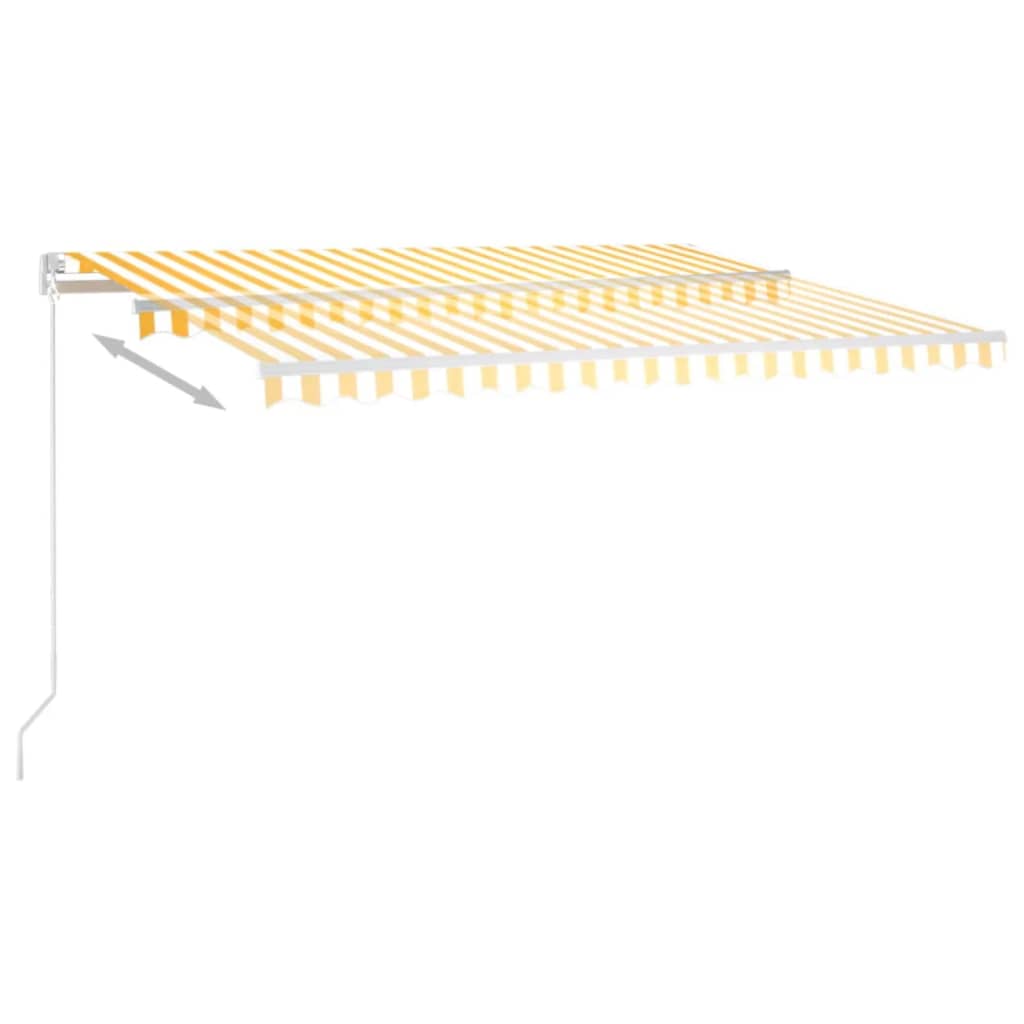 Markise Manuell Einziehbar Mit Led Gelb & Weiß Gelb Und Weiß