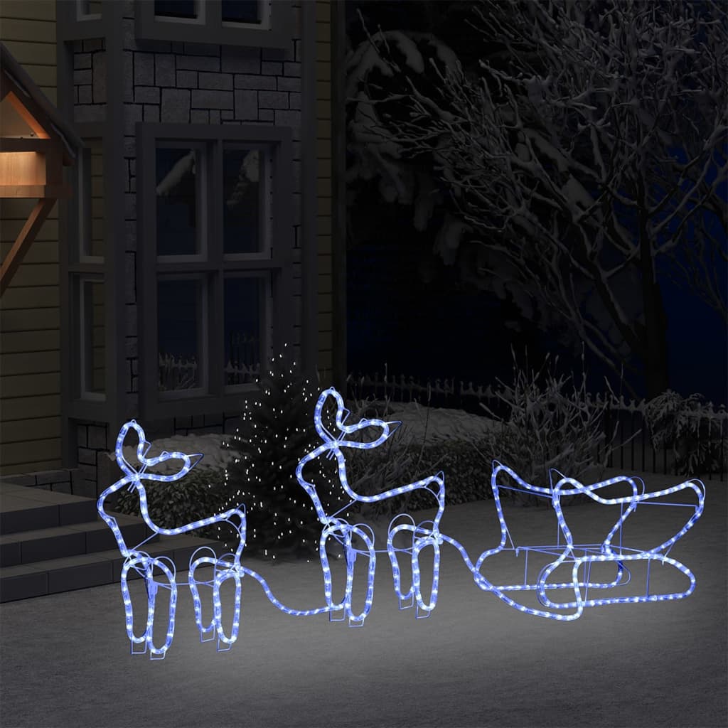 Weihnachtsdekoration Rentiere Und Schlitten Outdoor 576 Leds Kaltweiß