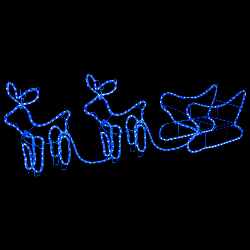 Weihnachtsdekoration Rentiere Und Schlitten Outdoor 576 Leds Blau
