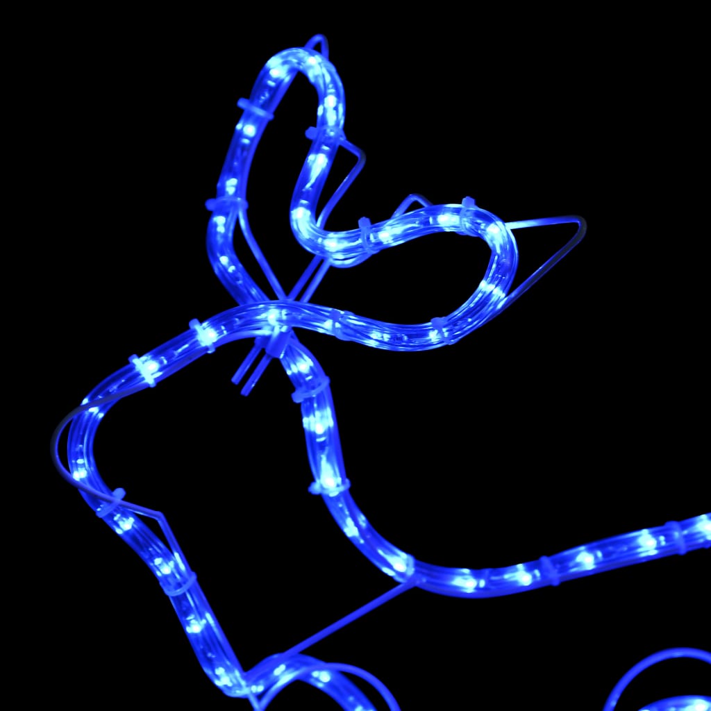 Weihnachtsdekoration Rentiere Und Schlitten Outdoor 576 Leds Blau