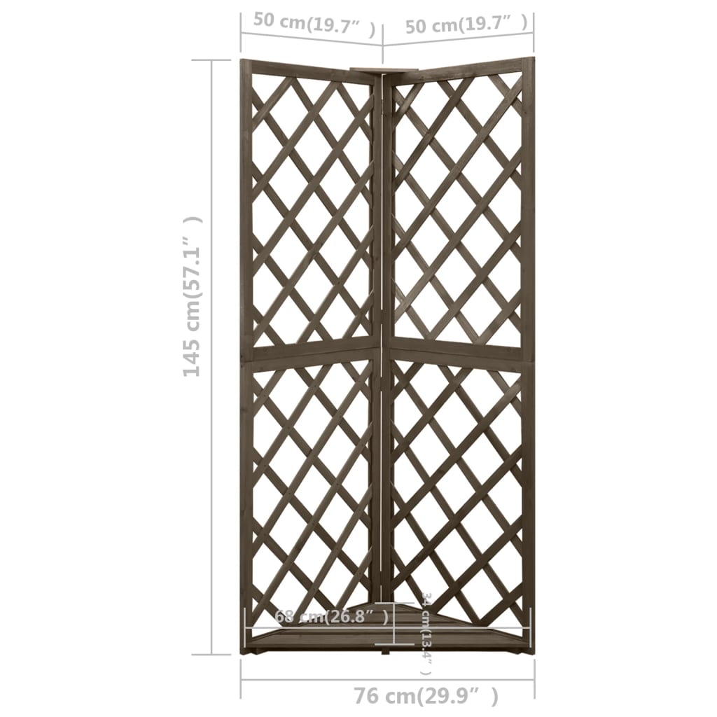 Eckspalier 50X50X145 Cm Massivholz Tanne