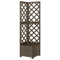 Eck-Spalier Mit Pflanzkasten 40X40X150Cm Massivholz Tanne