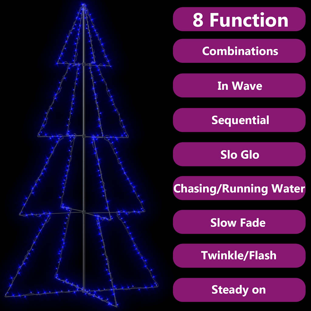 Weihnachtsbaum In Kegelform 360 Leds Indoor Outdoor 143X250 Cm Blau