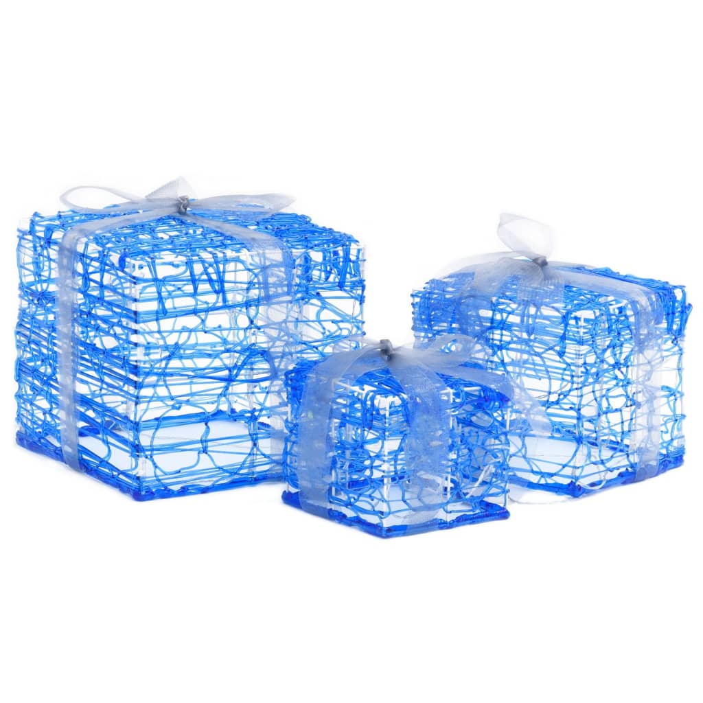 Led-Geschenkboxen 3 Stk. Weihnachtsdekoration Kaltweiß