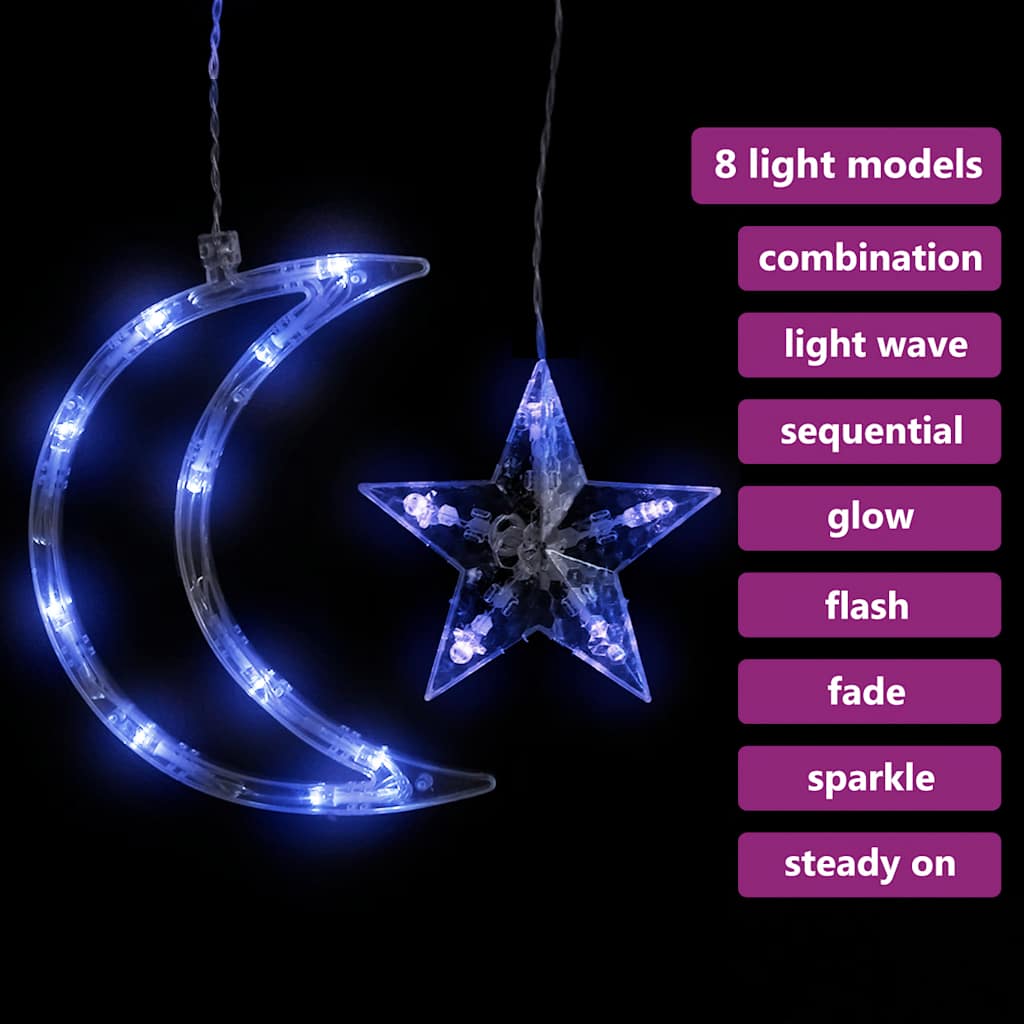 Lichterketten Stern Und Mond Fernbedienung Blau