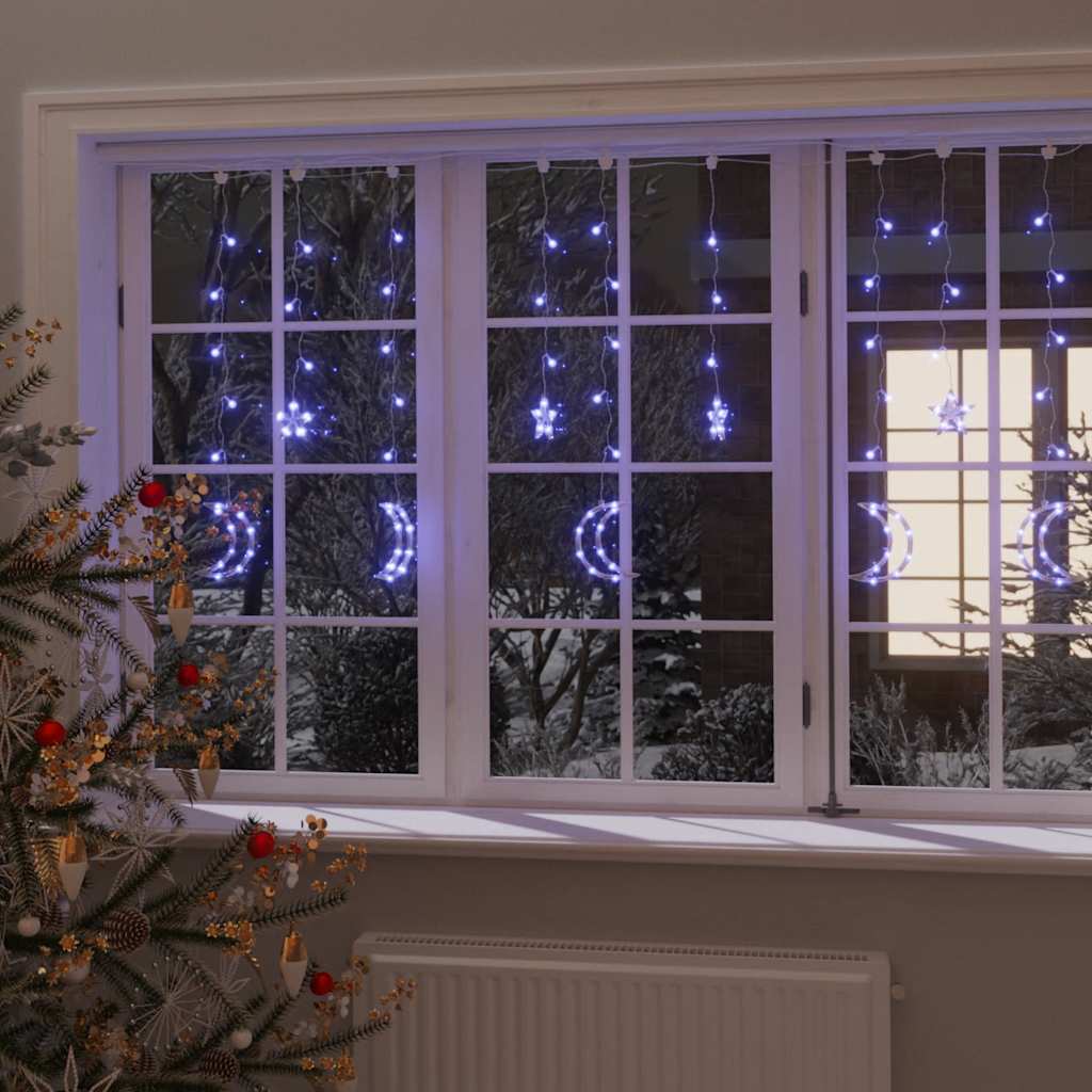 Lichterketten Stern Und Mond Fernbedienung Blau