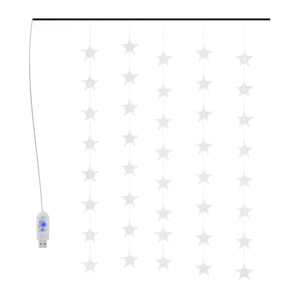 Led Sternenvorhang Lichterkette 200 Led 8 Funktionen Blau