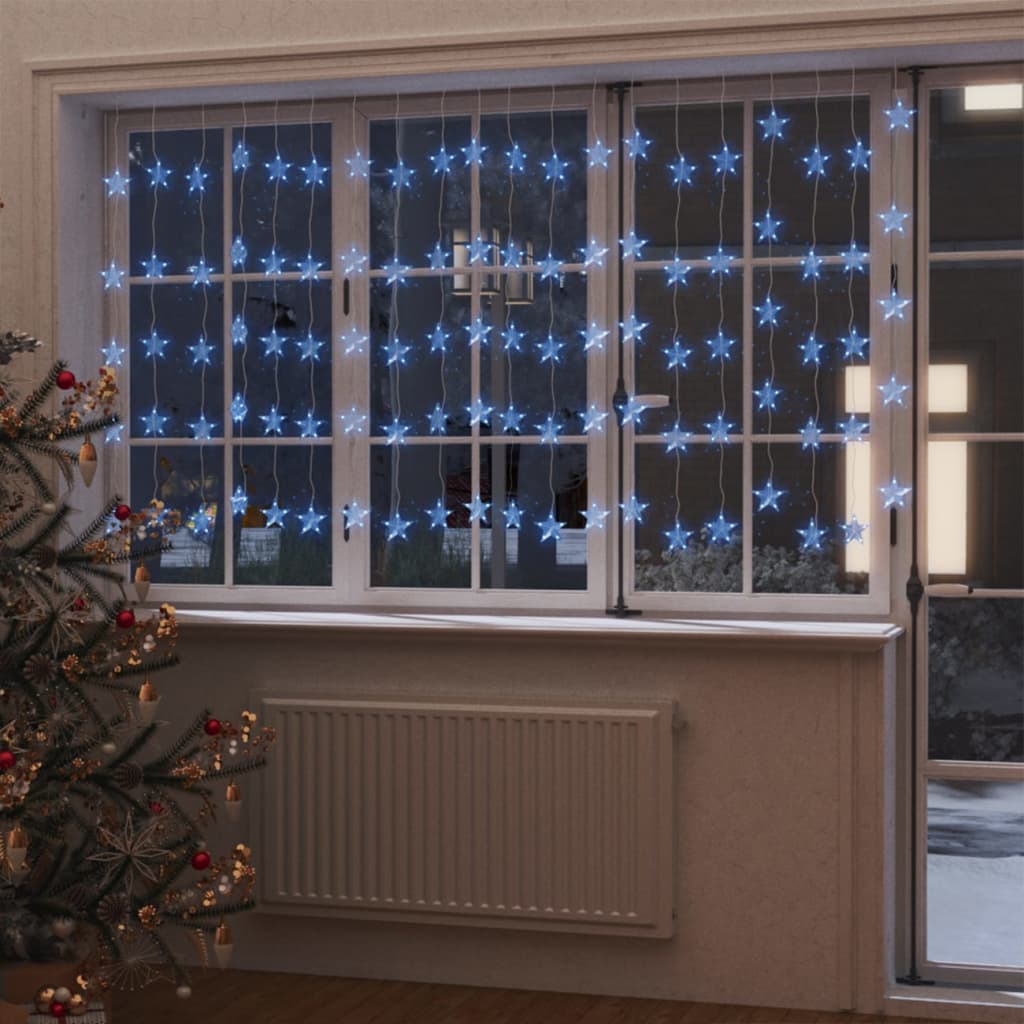 Led Sternenvorhang Lichterkette 200 Led 8 Funktionen Blau