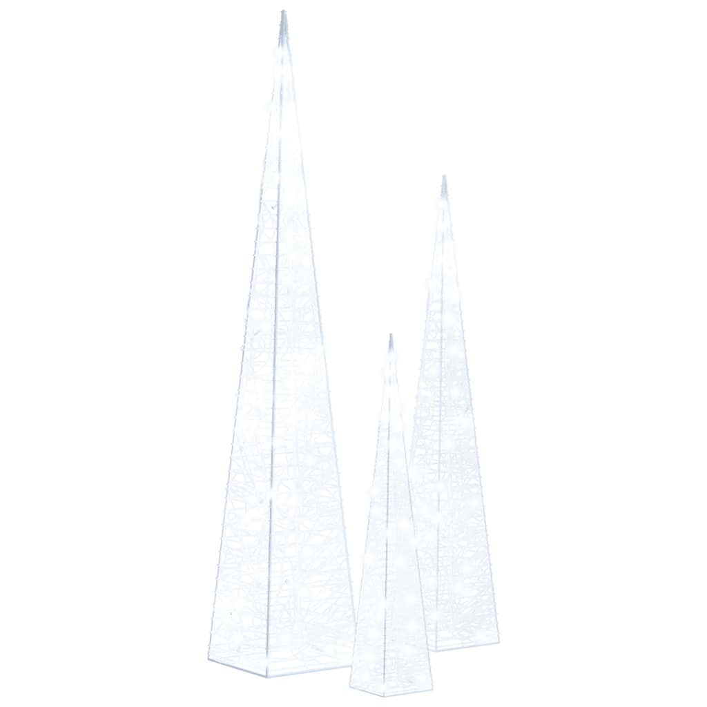 Led-Leuchtkegel-Set Acryl Deko Kaltweiß