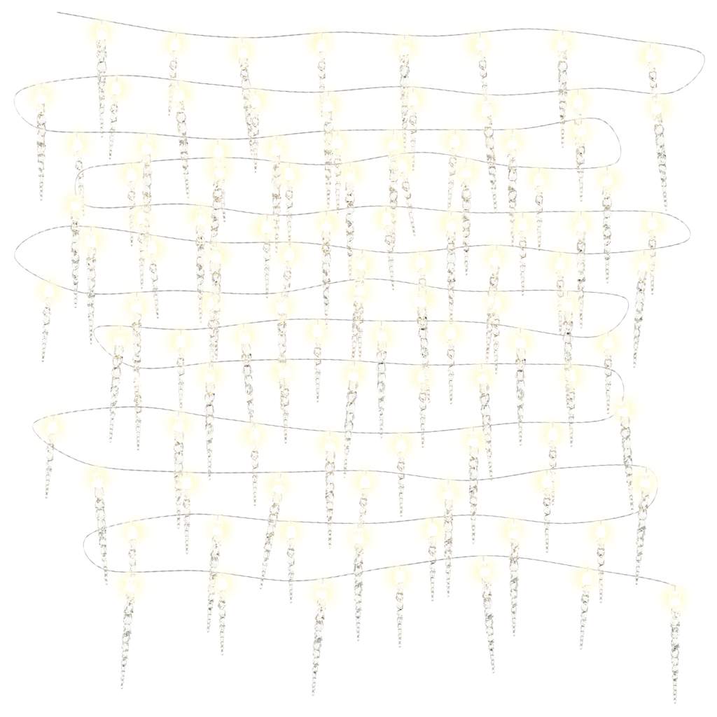 Eiszapfen-Lichterkette 40-Tlg. Acryl Fernbedienung Warmweiß