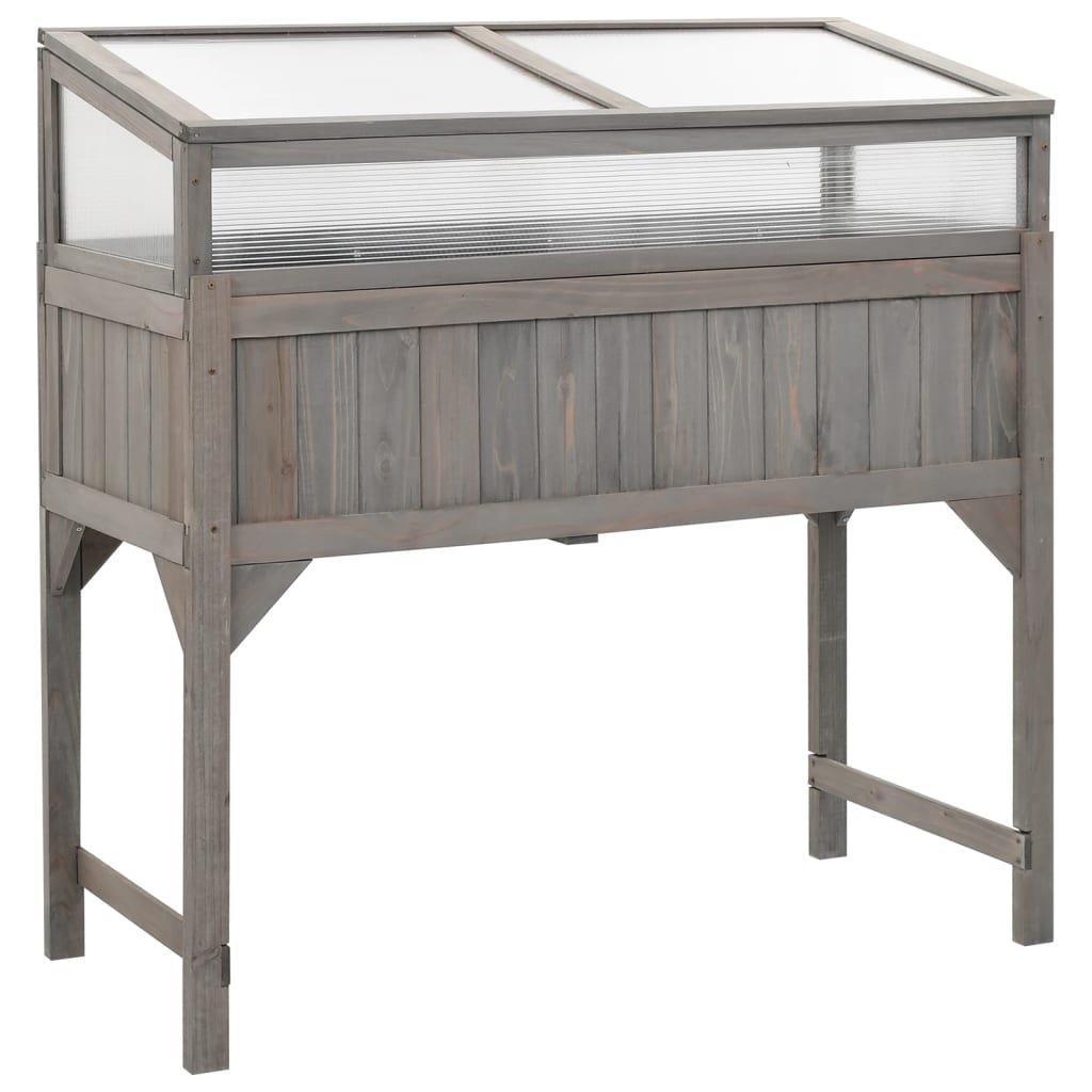 Hochbeet Mit Gewächshaus 110X54X120 Cm Massivholz Tanne Braun