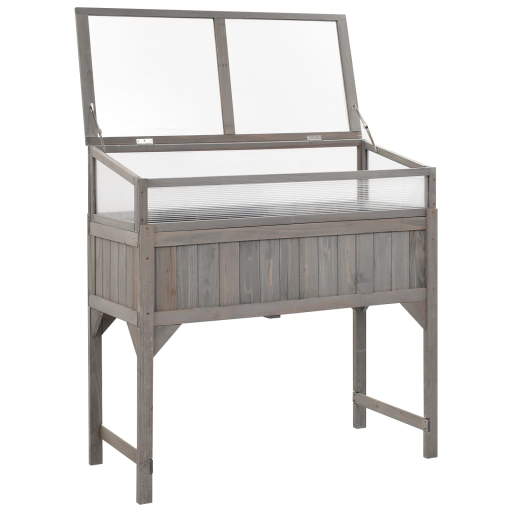 Hochbeet Mit Gewächshaus 110X54X120 Cm Massivholz Tanne Braun