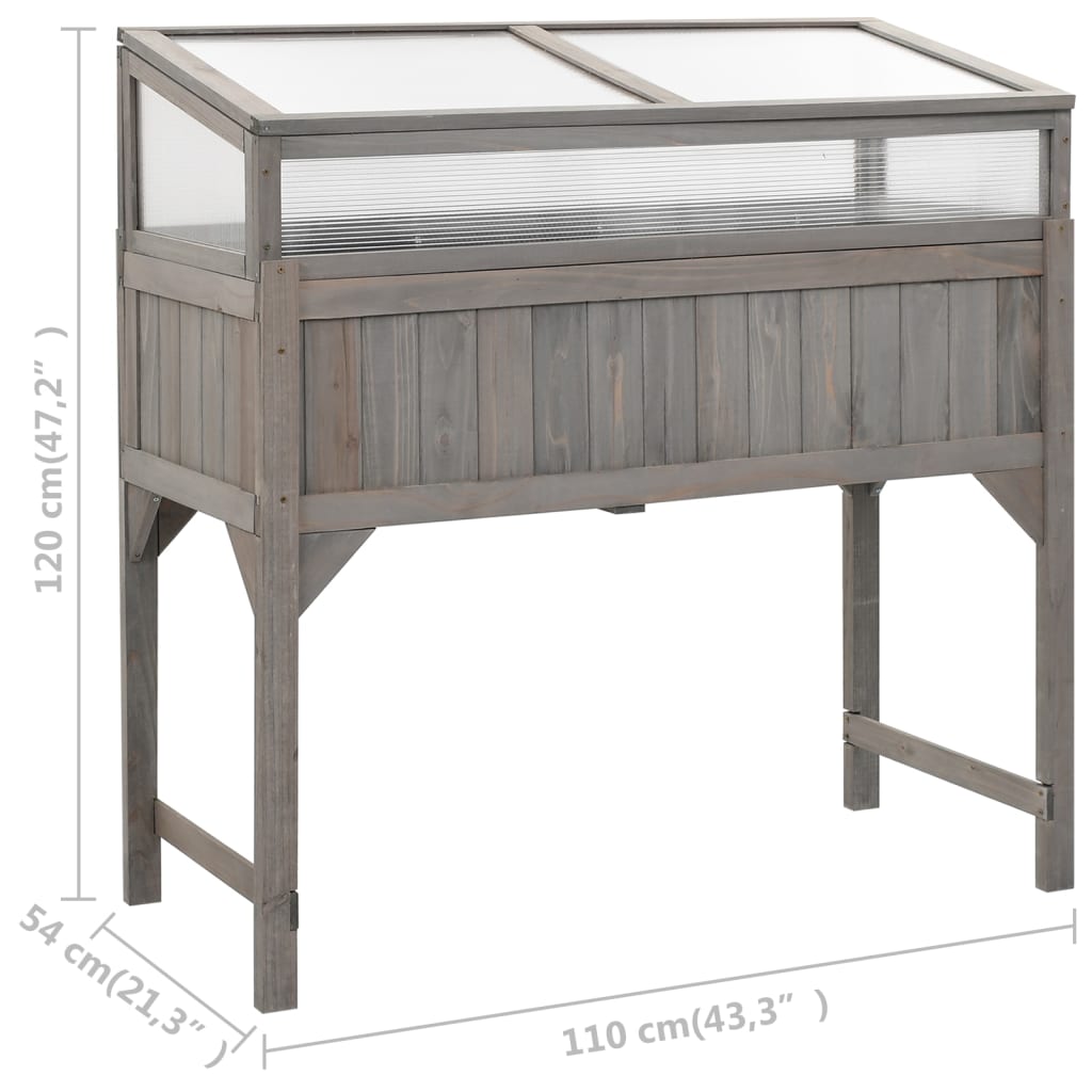 Hochbeet Mit Gewächshaus 110X54X120 Cm Massivholz Tanne Braun