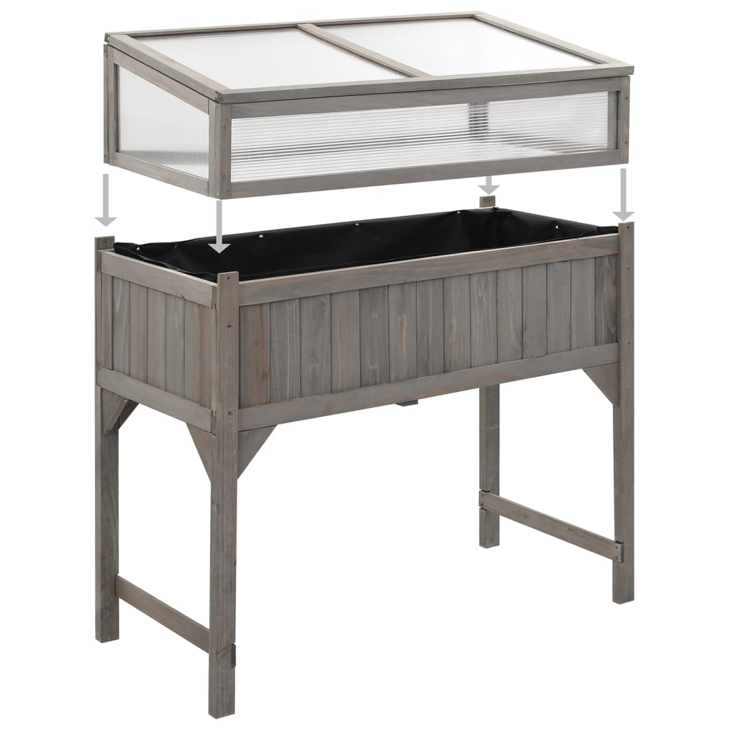 Hochbeet Mit Gewächshaus 110X54X120 Cm Massivholz Tanne Braun