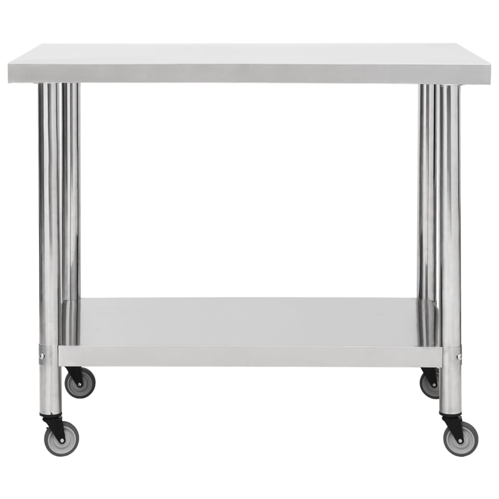 Küchen-Arbeitstisch Mit Rollen Edelstahl