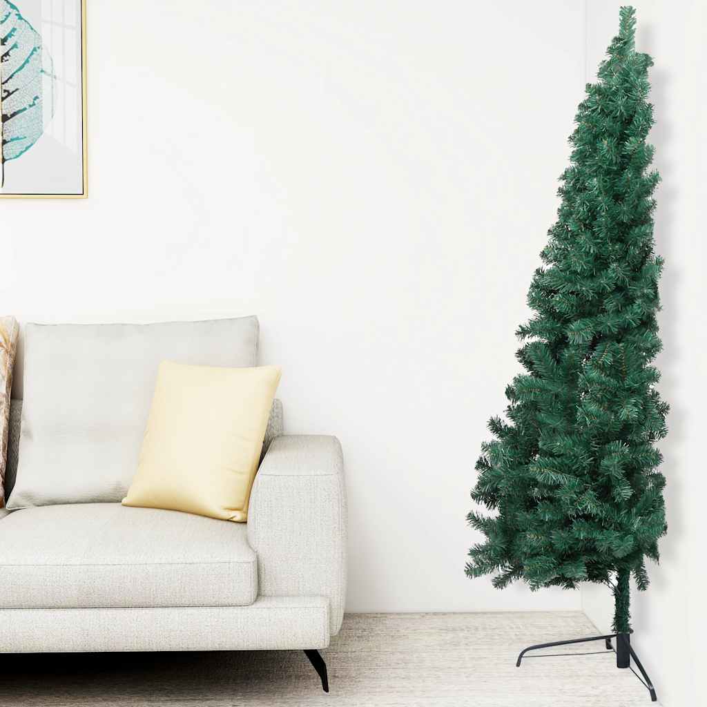 Künstlicher Halb-Weihnachtsbaum Beleuchtung Kugeln Grün