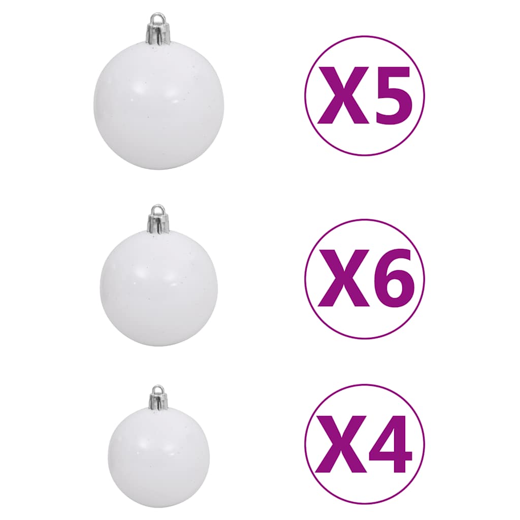 Künstlicher Halb-Weihnachtsbaum Beleuchtung Kugeln Grün