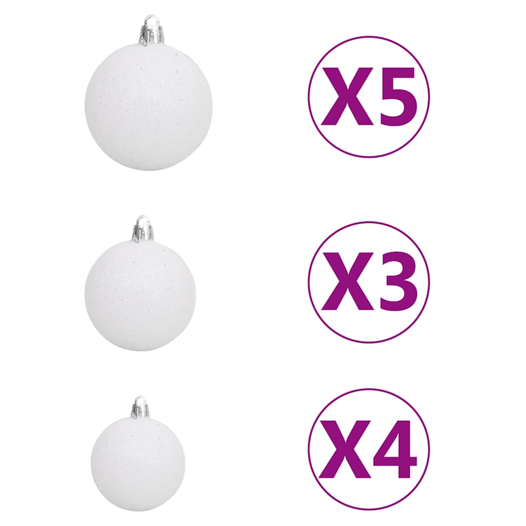 Künstlicher Halb-Weihnachtsbaum Beleuchtung Kugeln Grün