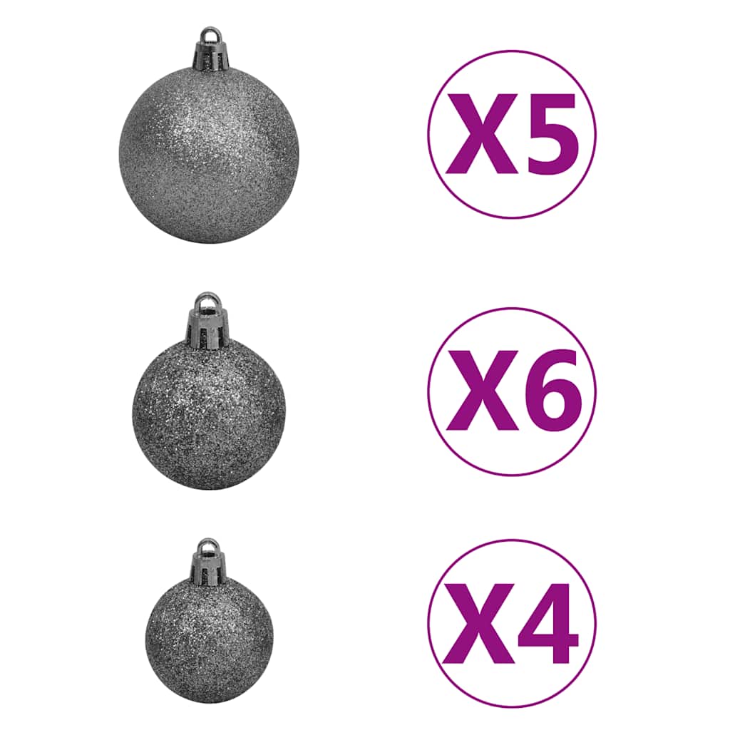 Künstlicher Halb-Weihnachtsbaum Beleuchtung Kugeln Grün