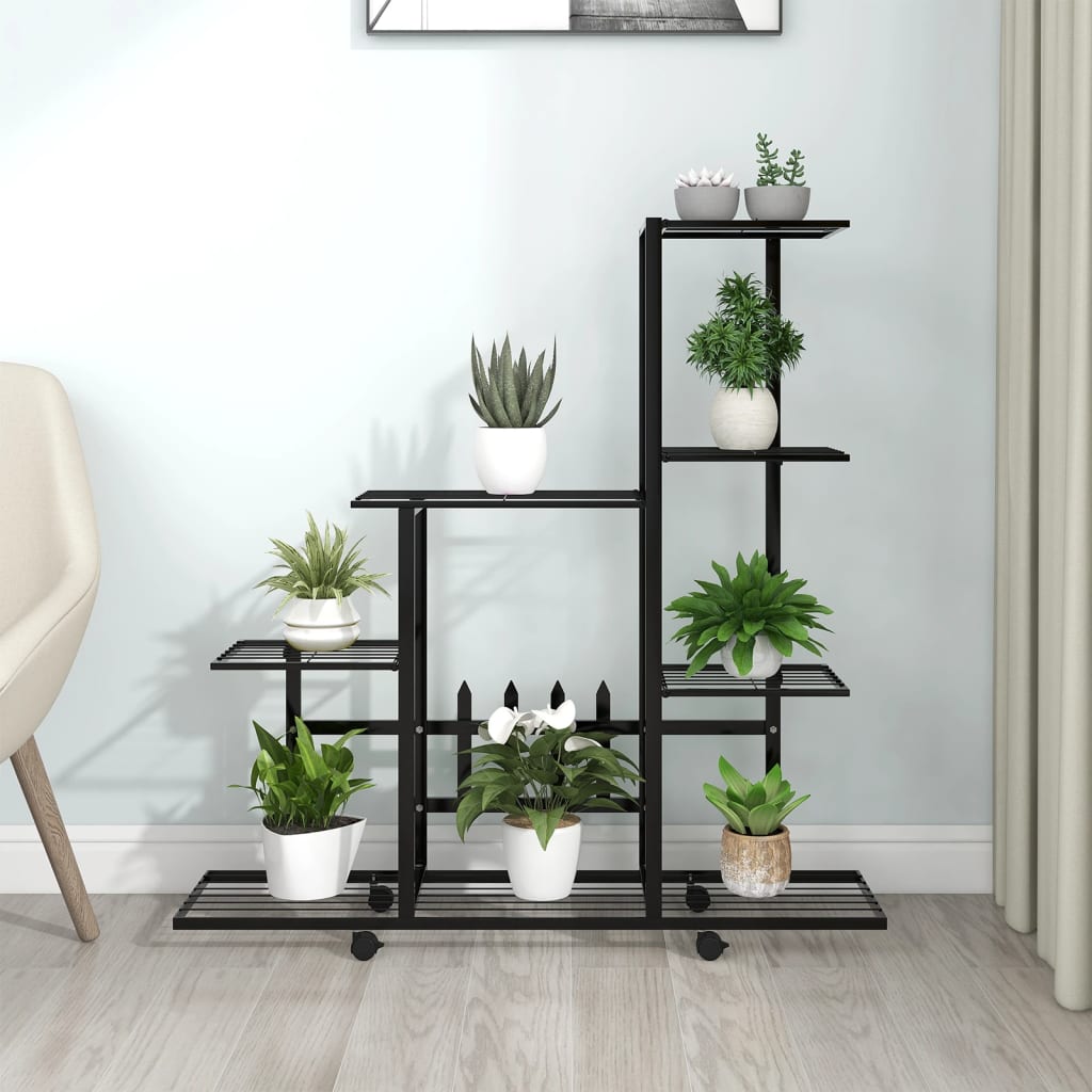 Blumenständer 94,5X25X88 Cm Metall Schwarz