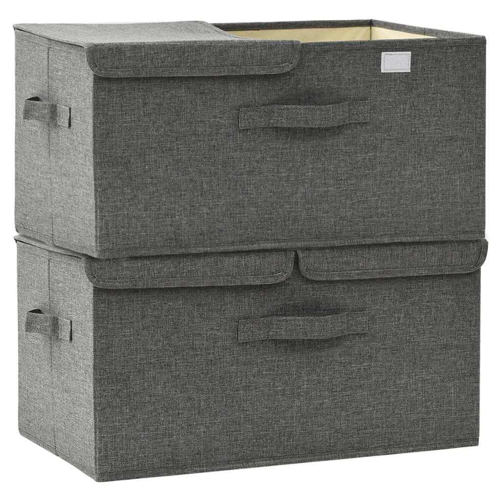 Aufbewahrungsboxen 2 Stk. Stoff Anthrazit