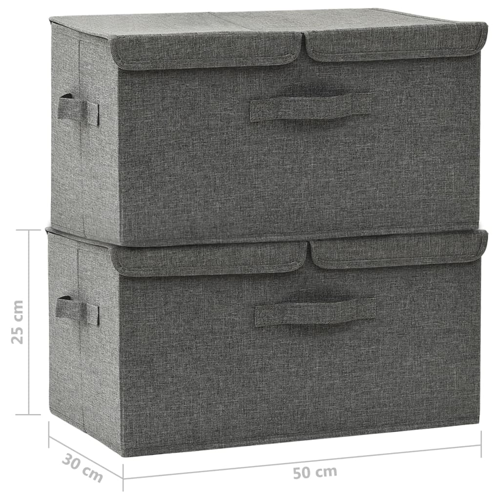 Aufbewahrungsboxen 2 Stk. Stoff Anthrazit